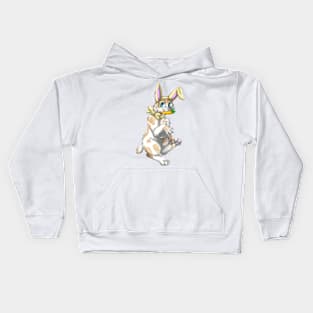 Bobtail BunnyCat: Cream Bicolor Tabby (Yellow) Kids Hoodie